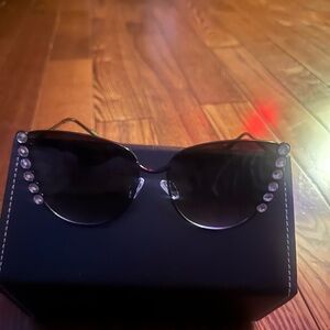 Steve Madden Black Sunglasses with Crystal Details